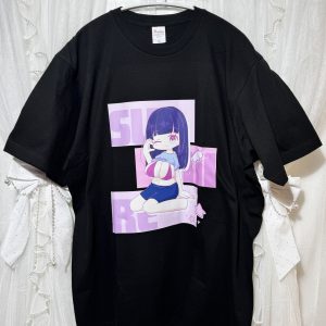 イラストフルグラフィックTシャツ 黒 XL